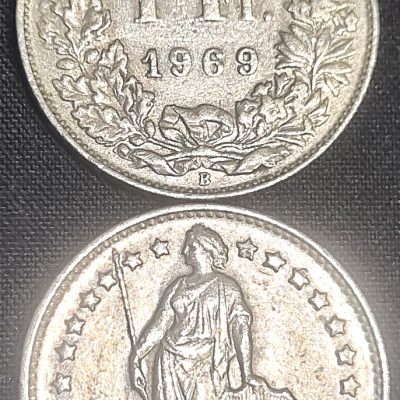 Moeda Suíça – Km024a.1 – 1 Franco – 1969 – Cuproniquel – 4,40 Gr – 23,20 mm – Excelente Peça