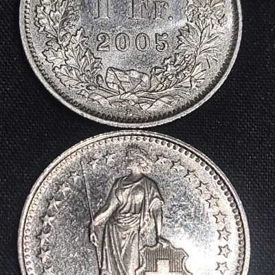 Moeda Suíça – Km024a.3 – 1 Franco – 2005 – Cuproniquel – 4,40 Gr – 23,20 mm – Excelente Peça