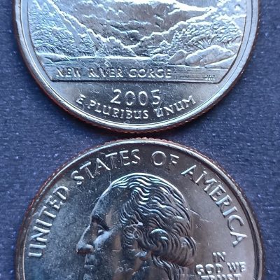 Moeda Estados Unidos da América - Km374 - Quarter Dólar - 2005P - Estados - West Virginia