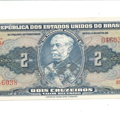 C014 - 2 Cruzeiros - Autografada - 1944 - SOB