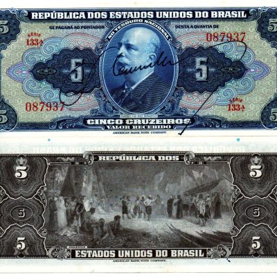 C017 - 5 Cruzeiros - Autografada - 1943 - SO
