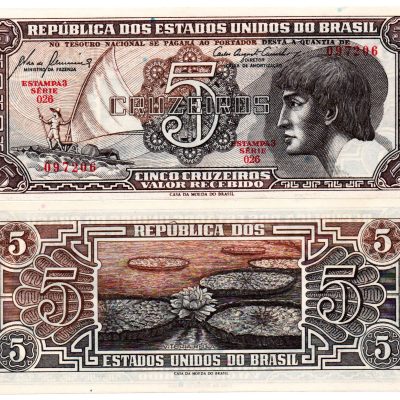 C111 - 5 Cruzeiros - Índio - Serie 026 - 1961 - FE