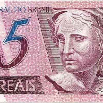 C279 - Cédula Brasil - 5 Reais - 2009 - S7096 - 1ª Serie - FE