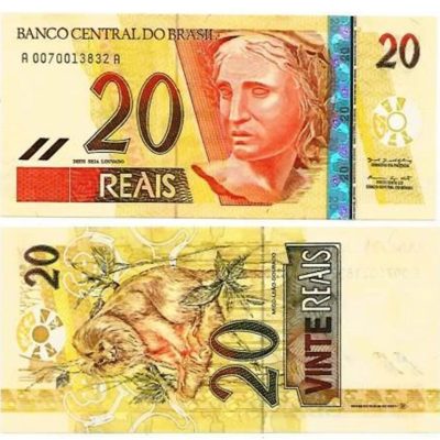 C302 - Cédula Brasil - 20 Reais - 2002 - FE - A0029 099927 A