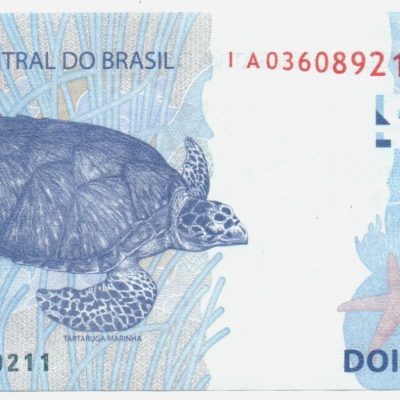 C339F - Cédula Brasil - 2 Reais - Série - IA - 2020 - FE