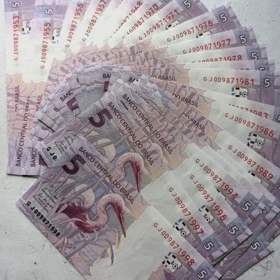 C345A - Cédula Brasil - 5 Reais - Série - GJ - 2019 - FE - Data