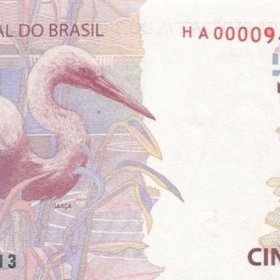 C345B - Cédula Brasil - 5 Reais - Série - HA - 2020 - FE