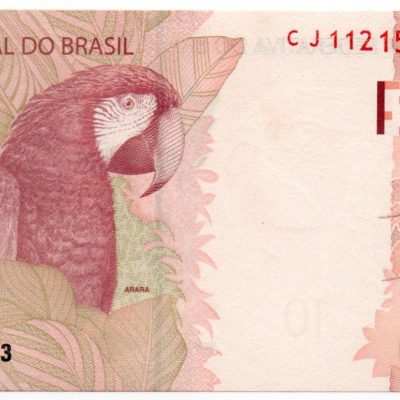 C347A - Cédula Brasil - 10 Reais - Série - CJ- 2014 - FE