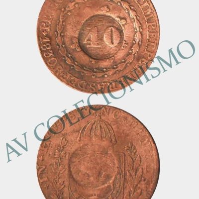 MCO 629 - Moeda Cobre - 80 réis com carimbo de 40 - 1830R - MBC