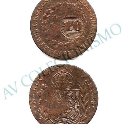 MCO 710 - Moeda - 40 réis - Carimbo de 10 - 1825C - MBC