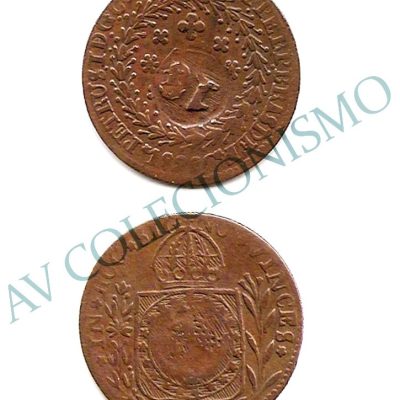 MCO 713 - Moeda - 40 réis - Carimbo de 10 - 1828C - MBC