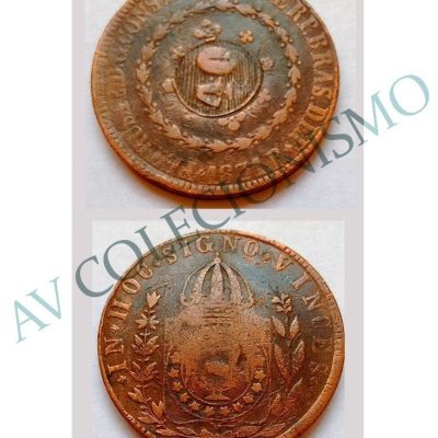 MCO 752 - Moeda Cobre - 80 réis com carimbo de 40 - 1831R - MBC
