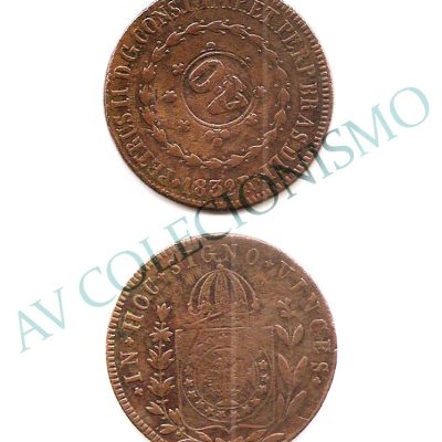 MCO 755 - Moeda Cobre - 80 réis com carimbo de 40 - 1832R - SOB