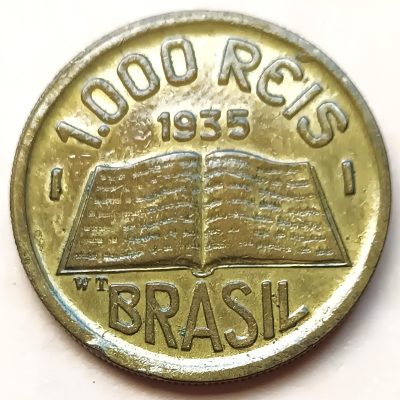 MVM 156 - Moeda 1000 réis - Bronze-Alumínio - 1935 -  José Anchieta - SOB/FC