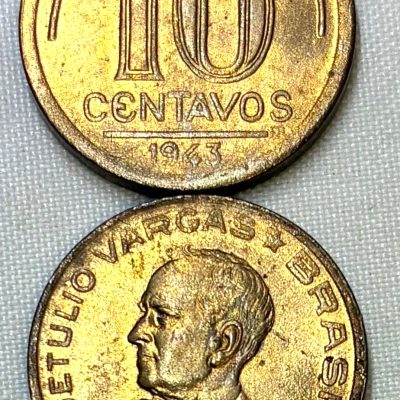 MVM 179a - Moeda 10 centavos - Níquel Rosa - 1943 - Getúlio Vargas - FC