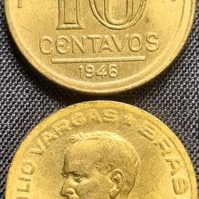 MVM 182 - Moeda 10 centavos - Bronze-Alumínio - 1946 - Getúlio Vargas - SOB