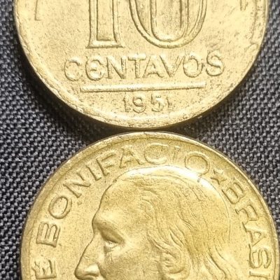 MVM 201 - Moeda 10 centavos - Bronze-Alumínio - 1951 - José Bonifácio de Andrada e Silva - SOB