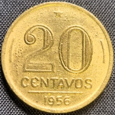 MVM 214 - Moeda 20 centavos - Bronze-Alumínio - 1956 - Rui Barbosa - FC