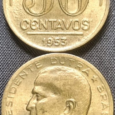 MVM 220 - Moeda 50 centavos - Bronze-Alumínio - 1953 - General Eurico Gaspar Dutra - FC