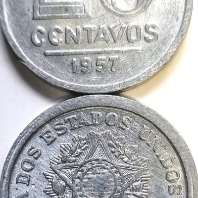 MVM 264 - Moeda 20 centavos - Alumínio - 1957 - FC