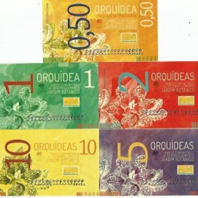 MSBS058 - Série Completa da Moeda Social " ORQUÍDEA" - 5 Cédulas - João Pessoa - PB