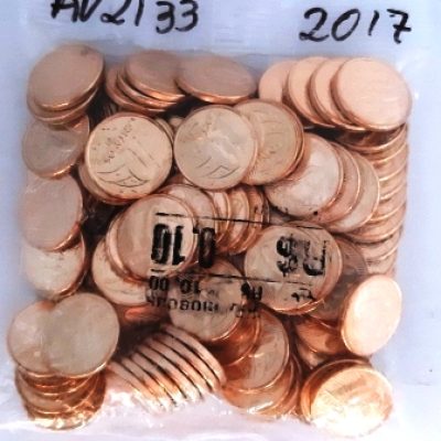 Sachê com 100 moedas - 10 centavos - Brasil - 2017