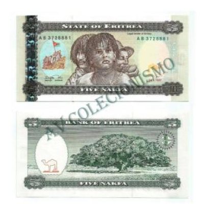 Cédula - Eritrea - Km002 - 5  Nafka - 1997 - FE