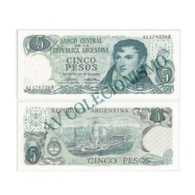 Cédula - Argentina - Km288 - 5 Pesos - 1971 a 73 - FE