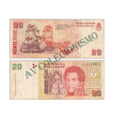 Cédula - Argentina - Km349 - 20 Pesos - 1999 a 2002 - MBC