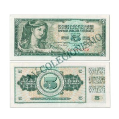 Cédula - Yugoslavia - Km081b - 5 Dinara - 1968 - FE