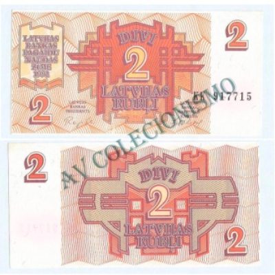 Cédula - Letonia - Km036 - 2 Rubros - 1992 - FE
