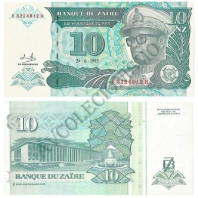 Cédula - Zaire - Km054 - 10 Nouveau Zaire - 1993 - FE