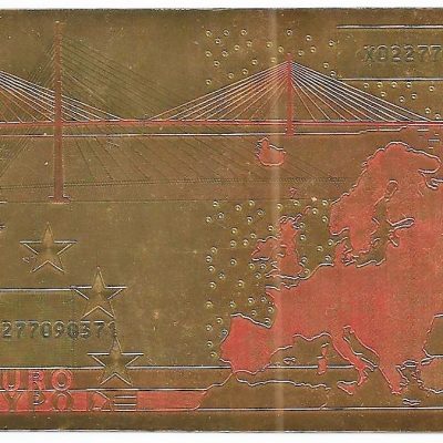 Cédula Fantasia - 500 Euros - Dourada - Gold