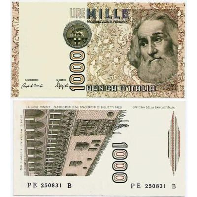 Cédula - Itália - Km109b - 1000 Lire -1982 - FE
