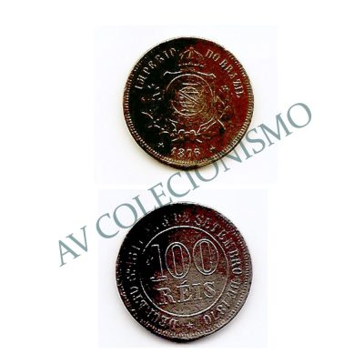 MNI 009 - Moeda 100 réis - Niquel - 1876 - Escassa - MBC