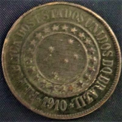 MBZ 828 - Moeda 40 Réis - Bronze - 1910 - MBC/SOB