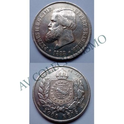 MPR 658 - Moeda 2000 réis - Prata - 1888 - SOB