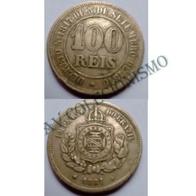 MNI 014 - Moeda 100 réis - Niquel - 1881 -  SOB
