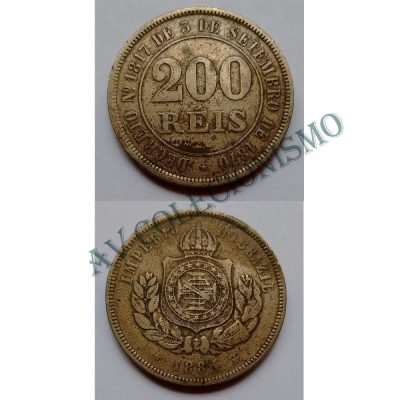 MNI 031 - Moeda 200 réis - Níquel - 1884 - SOB