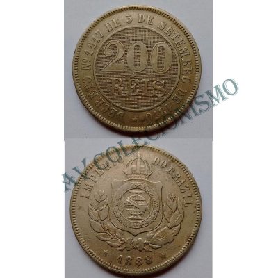 MNI 034 - Moeda 200 réis - Níquel - 1888 - SOB