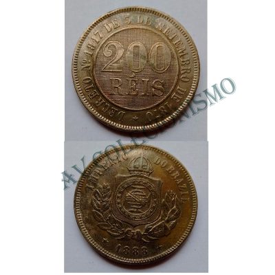 MNI 034 - Moeda 200 réis - Níquel - 1888 - SOB