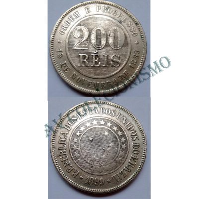MNI 043 - Moeda 200 réis - Níquel - 1899 - SOB