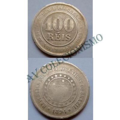 MNI 047 - Moeda 100 réis - Níquel - 1894 - SOB