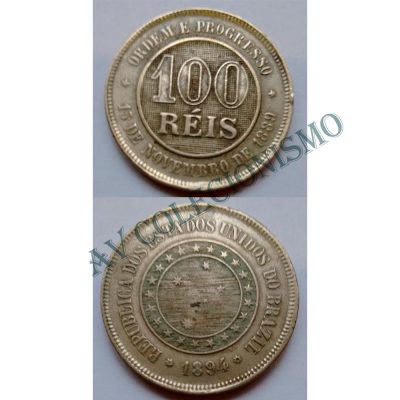 MNI 047 - Moeda 100 réis - Níquel - 1894 - SOB