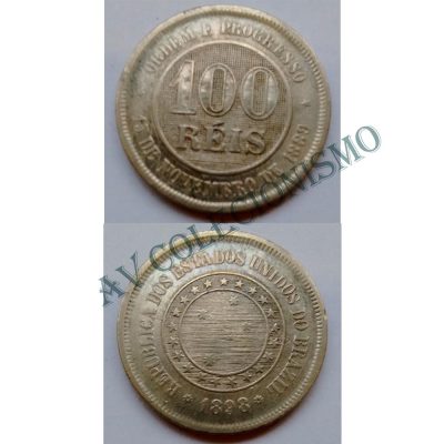 MNI 051 - Moeda 100 réis - Níquel - 1898 - SOB