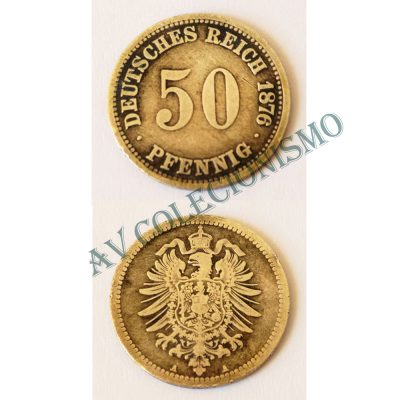 Moeda Alemanha - GEM - Km006 - 50 Pfennig - 1876A
