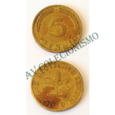 Moeda Alemanha - GFR- Km102 - 5 Pfennig - 1949G