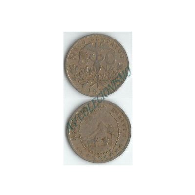 Moeda Bolivia - Km173.1  - 5 Centavos - 1918