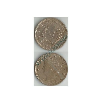 Moeda Estados Unidos da América - Km112 - Five Cent - 1909 - Cobre-Niquel