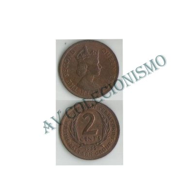 Moeda caribe - ECS - Km003 - 2 Centavos - Territórios Britânicos - 1955
